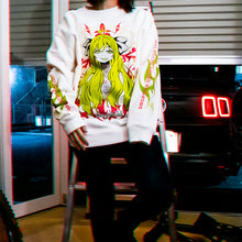 画像をギャラリービューアに読み込む, 邪神ちゃんドロップキック</br>【邪神ちゃん ver.LAM】スウェット body:WHT</br>ポーチ&ステッカー付き