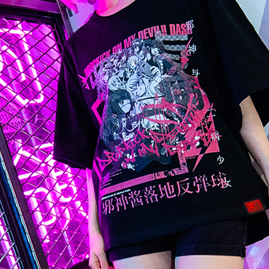 邪神ちゃんドロップキック</br>【Key Viasual】Tシャツ body:BLK</br>ポーチ＆ステッカー付き